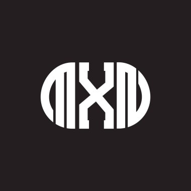 Siyah arkaplanda MXN harf logosu tasarımı. MXN yaratıcı harflerin baş harfleri logo kavramı. MXN harf tasarımı.
