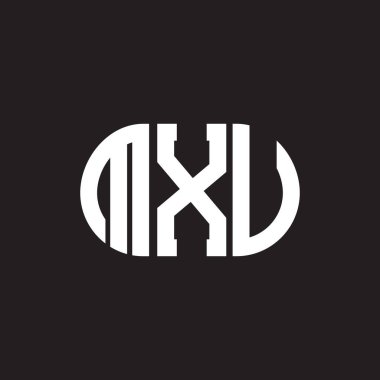 Siyah arkaplanda MXV harf logosu tasarımı. MXV yaratıcı harflerin baş harfleri logo kavramı. MXV harf tasarımı.