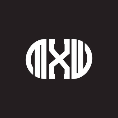 Siyah arkaplanda MXW harf logosu tasarımı. MXW yaratıcı harflerin baş harfleri logo kavramı. MXW harf tasarımı.