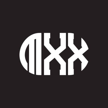 Siyah arkaplanda MXX harf logosu tasarımı. MXX yaratıcı harflerin baş harfleri logo kavramı. MXX harf tasarımı.