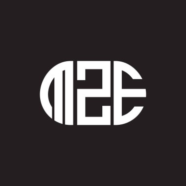 Siyah arka planda MZE harf logosu tasarımı. MZE yaratıcı harf logosu konsepti. MZE harf tasarımı.