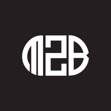 Siyah arka planda MZB harfi logo tasarımı. MZB yaratıcı harflerin baş harfleri logo kavramı. MZB harf tasarımı.