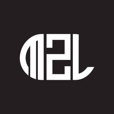 Siyah arkaplanda MZL harf logosu tasarımı. MZL yaratıcı harflerin baş harfleri logo kavramı. MZL harf tasarımı.
