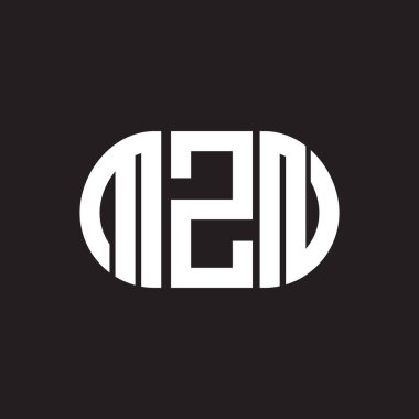 Siyah arkaplanda MZN harf logosu tasarımı. MZN yaratıcı harflerin baş harfleri logo kavramı. MZN harf tasarımı.