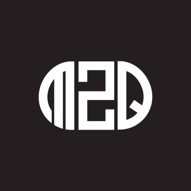 Siyah arka planda MZQ harfi logo tasarımı. MZQ yaratıcı harflerin baş harfleri logo kavramı. MZQ harf tasarımı.