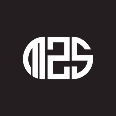 Siyah arkaplanda MZS harf logosu tasarımı. MZS yaratıcı harf logosu konsepti. MZS harf tasarımı.