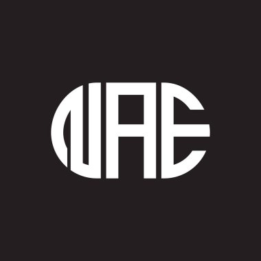 Siyah arka planda NAE harf logosu tasarımı. Yaratıcı harflerin baş harfleri logo konsepti. NAE harf tasarımı.