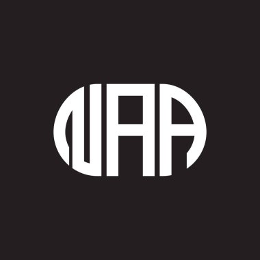 Siyah arka planda NAA harf logosu tasarımı. NAA yaratıcı harfler logosu konsepti. NAA harf tasarımı.