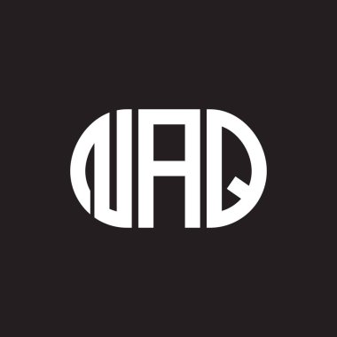 Siyah arka planda NAQ harfi logo tasarımı. NAQ yaratıcı harf logosu konsepti. NAQ harf tasarımı.