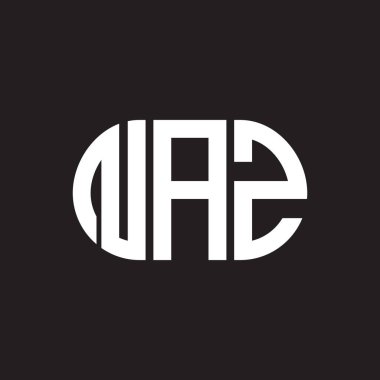 Siyah arka planda NAZ harfi logo tasarımı. NAZ yaratıcı harf logosu konsepti. NAZ harf tasarımı.