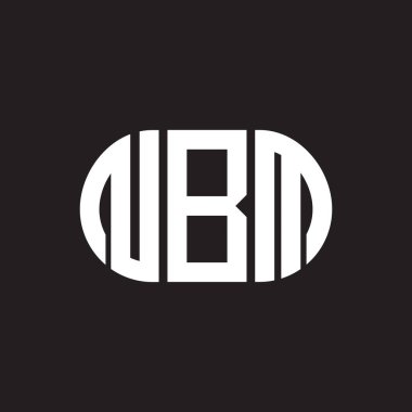 Siyah arka planda NBM harfi logo tasarımı. NBM yaratıcı harflerin baş harfleri logo kavramı. NBM harf tasarımı.