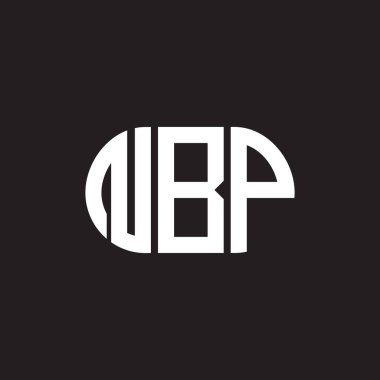 Siyah arka planda NBP harf logosu tasarımı. NBP yaratıcı harflerin baş harfleri logo kavramı. NBP harf tasarımı.