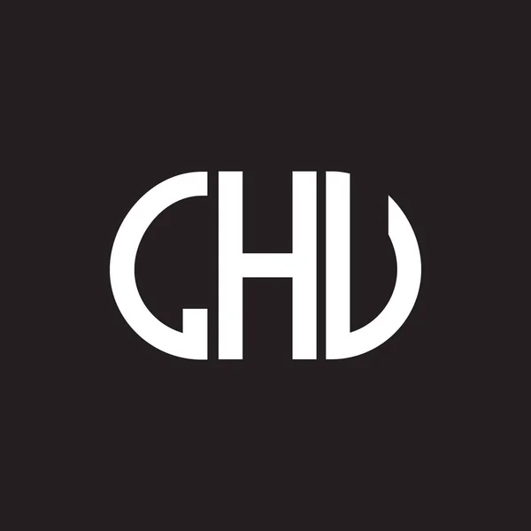 Projekt Logo Litery Lhu Czarnym Tle Lhu Twórcze Inicjały Koncepcja — Wektor stockowy