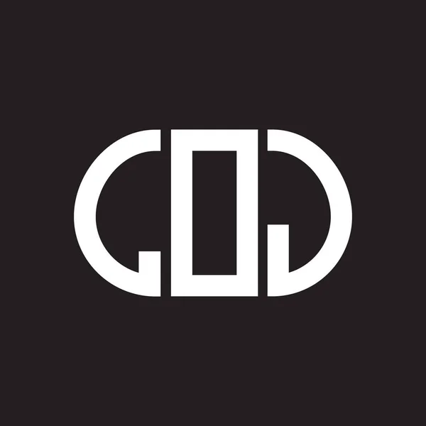 Логотип Loj Чёрном Фоне Loj Творческие Инициалы Буква Концепция Логотипа — стоковый вектор