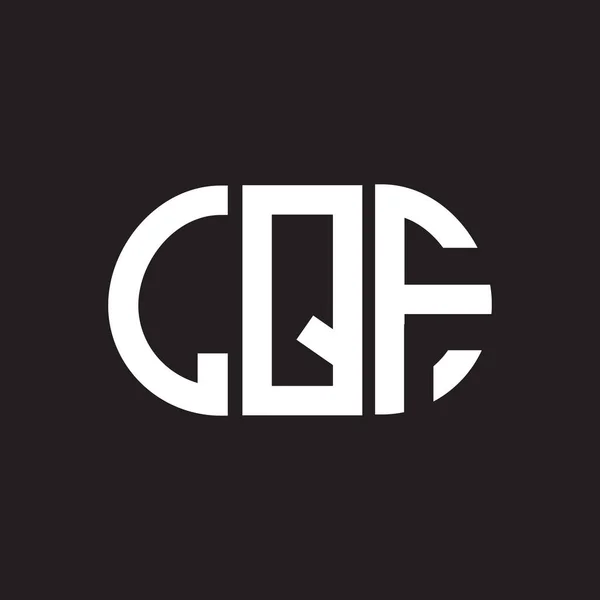 Diseño Del Logotipo Letra Lqf Sobre Fondo Negro Lqf Iniciales — Vector de stock