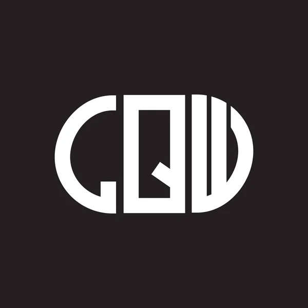 Diseño Del Logotipo Letra Lqw Sobre Fondo Negro Lqw Iniciales — Vector de stock