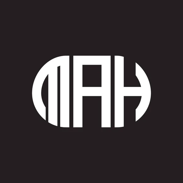 Mah Lettre Logo Design Sur Fond Noir Mah Initiales Créatives — Image vectorielle