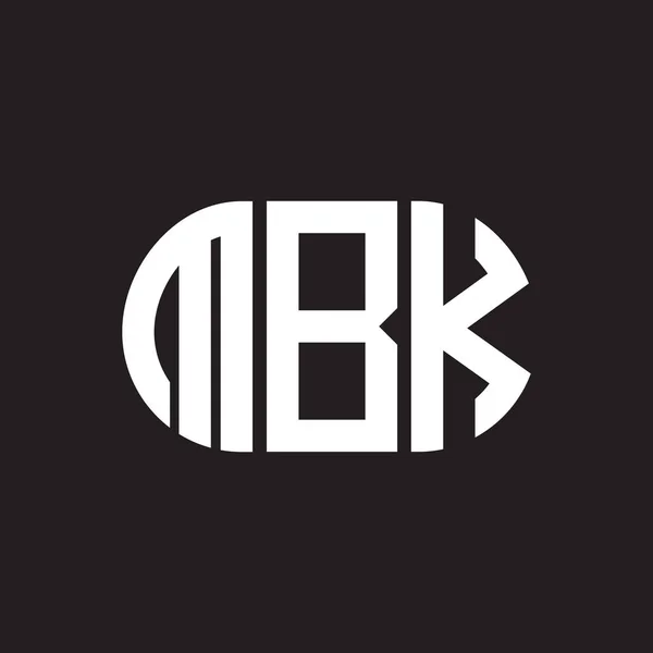 Siyah Arkaplanda Mbk Harf Logosu Tasarımı Mbk Yaratıcı Harflerin Baş — Stok Vektör