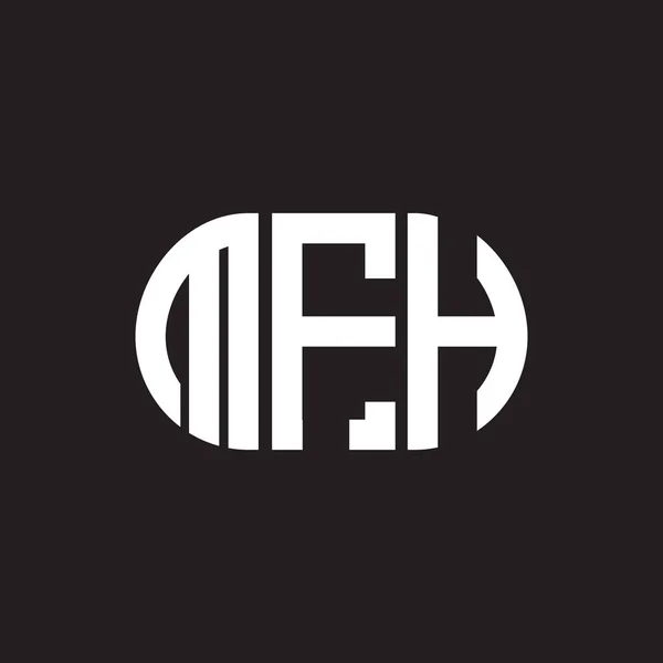 Diseño Del Logotipo Letra Mfh Sobre Fondo Negro Mfh Iniciales — Archivo Imágenes Vectoriales
