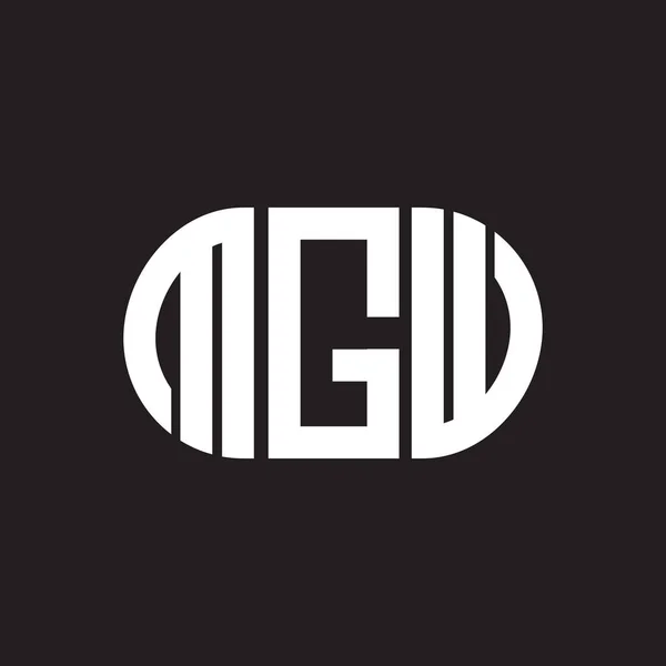 Diseño Del Logotipo Letra Mgw Sobre Fondo Negro Mgw Iniciales — Archivo Imágenes Vectoriales