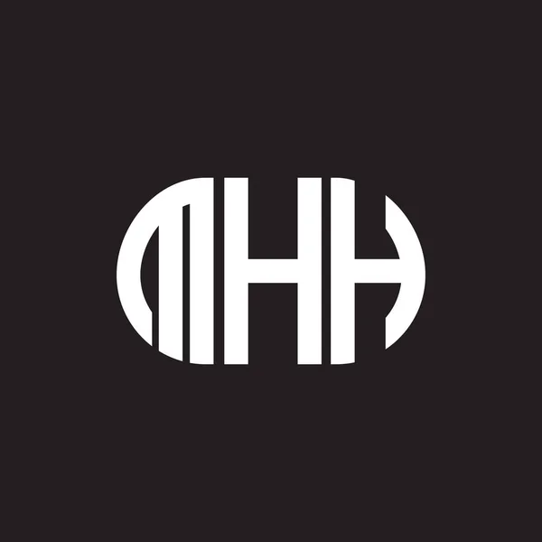 Mhh Letter Logo Ontwerp Zwarte Achtergrond Mhh Creatieve Initialen Letter — Stockvector