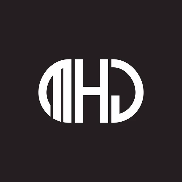 Mhj Design Logotipo Carta Fundo Preto Mhj Iniciais Criativas Conceito — Vetor de Stock