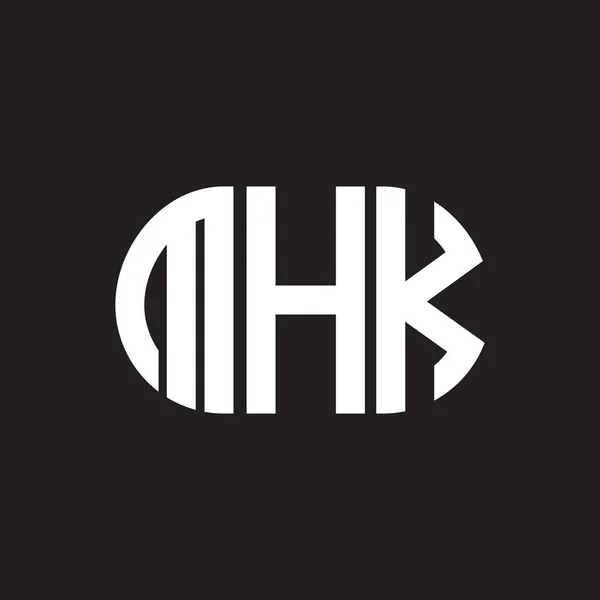 Logo Lettera Mhk Sfondo Nero Mhk Creativo Iniziali Lettera Logo — Vettoriale Stock