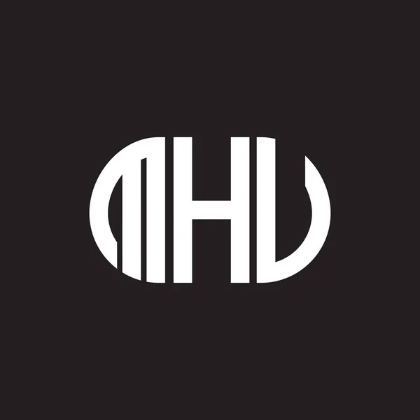 Mhu Lettre Logo Design Sur Fond Noir Mhu Initiales Créatives — Image vectorielle