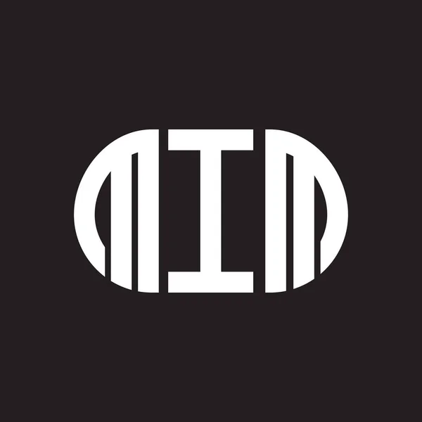 Mim Logo Zwarte Achtergrond Mim Creatieve Initialen Letter Logo Concept — Stockvector