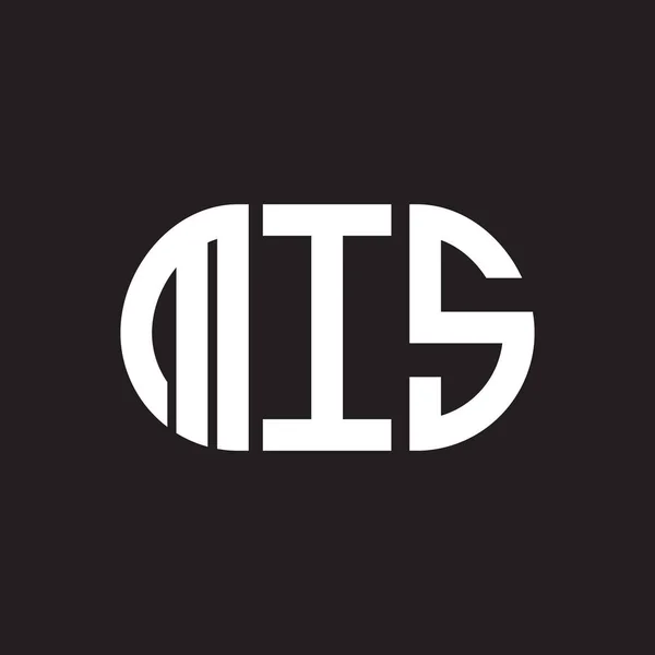 Σχεδιασμός Λογότυπου Γραμμάτων Mis Μαύρο Φόντο Δημιουργικά Αρχικά Mis Έννοια — Διανυσματικό Αρχείο