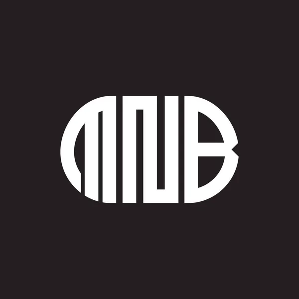 Mnb Logo Ontwerp Zwarte Achtergrond Mnb Creatieve Initialen Letter Logo — Stockvector