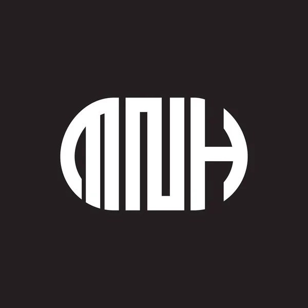 Mnh字母标识设计黑色背景 Mnh创意首字母首字母标识概念 Mnh字母设计 — 图库矢量图片