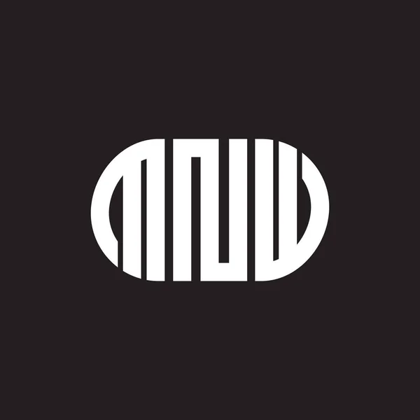 Desain Logo Surat Mnw Pada Latar Belakang Hitam Inisial Kreatif - Stok Vektor