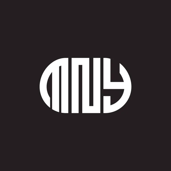 Mny Letter Logo Ontwerp Zwarte Achtergrond Mny Creatieve Initialen Letter — Stockvector
