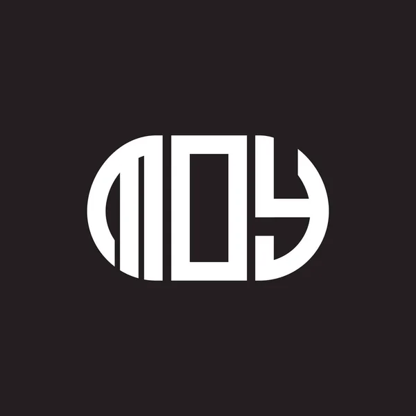 Дизайн Логотипу Літери Moy Чорному Тлі Moy Креативні Ініціали Концепції — стоковий вектор