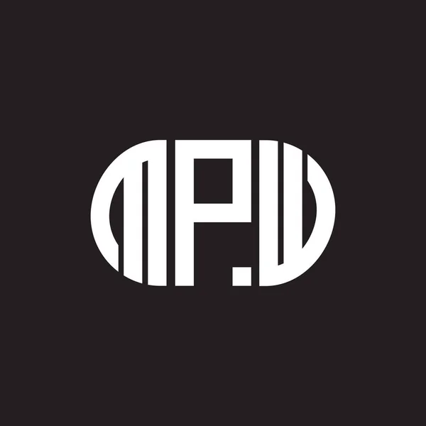 Design Logotipo Letra Mpw Fundo Preto Mpw Iniciais Criativas Conceito —  Vetores de Stock