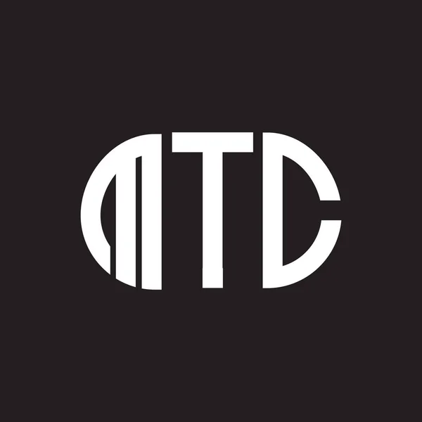 Projeto Logotipo Carta Mtc Fundo Preto Mtc Iniciais Criativas Conceito —  Vetores de Stock
