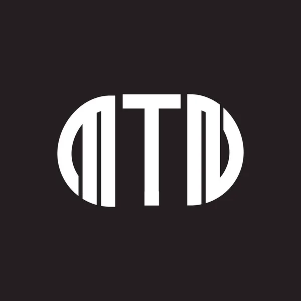 Projeto Logotipo Carta Mtn Fundo Preto Mtn Iniciais Criativas Conceito —  Vetores de Stock
