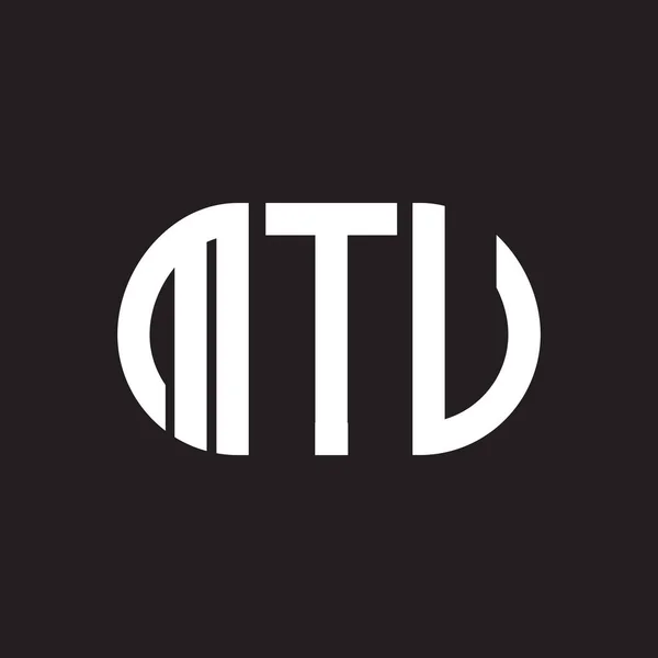 Projeto Logotipo Letra Mtu Fundo Preto Mtu Iniciais Criativas Conceito —  Vetores de Stock