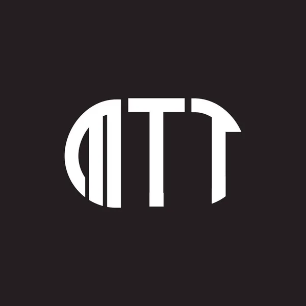 Siyah Arka Planda Mtt Harf Logosu Tasarımı Mtt Yaratıcı Harf — Stok Vektör