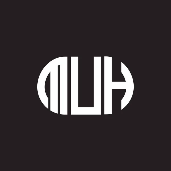 Muh Letter Logo Ontwerp Zwarte Achtergrond Muh Creatieve Initialen Letter — Stockvector