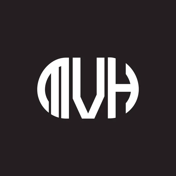 Mvh Letter Logo Ontwerp Zwarte Achtergrond Mvh Creatieve Initialen Letter — Stockvector