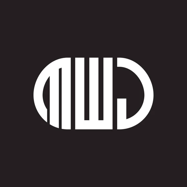 Σχεδιασμός Λογότυπου Γραμμάτων Mwj Μαύρο Φόντο Δημιουργικά Αρχικά Mwj Έννοια — Διανυσματικό Αρχείο