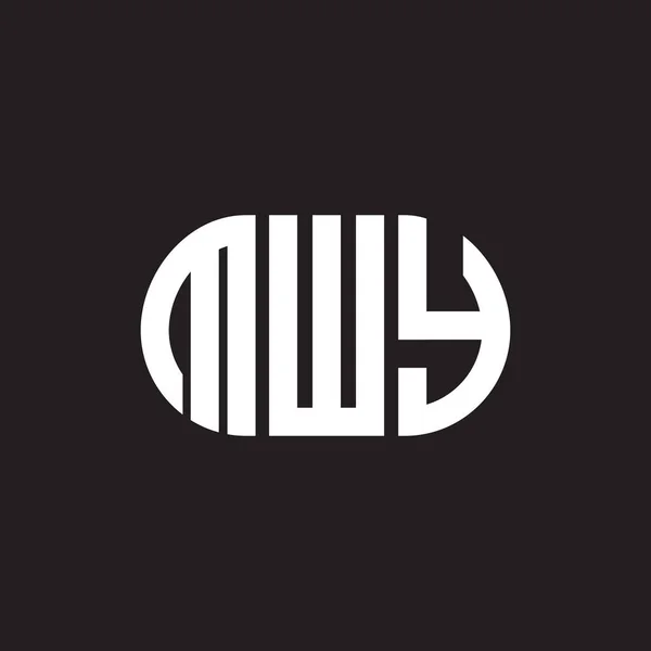 Projekt Logo Litery Mwy Czarnym Tle Mwy Twórcze Inicjały Koncepcja — Wektor stockowy