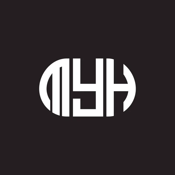 Myh Design Logotipo Carta Fundo Preto Myh Iniciais Criativas Conceito —  Vetores de Stock