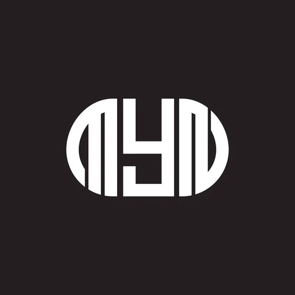 Diseño Del Logotipo Letra Myn Sobre Fondo Negro Myn Iniciales — Archivo Imágenes Vectoriales