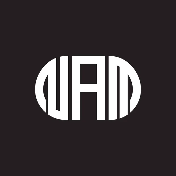 Σχεδιασμός Λογότυπου Γραμμάτων Nam Μαύρο Φόντο Nam Δημιουργική Αρχικά Γράμμα — Διανυσματικό Αρχείο