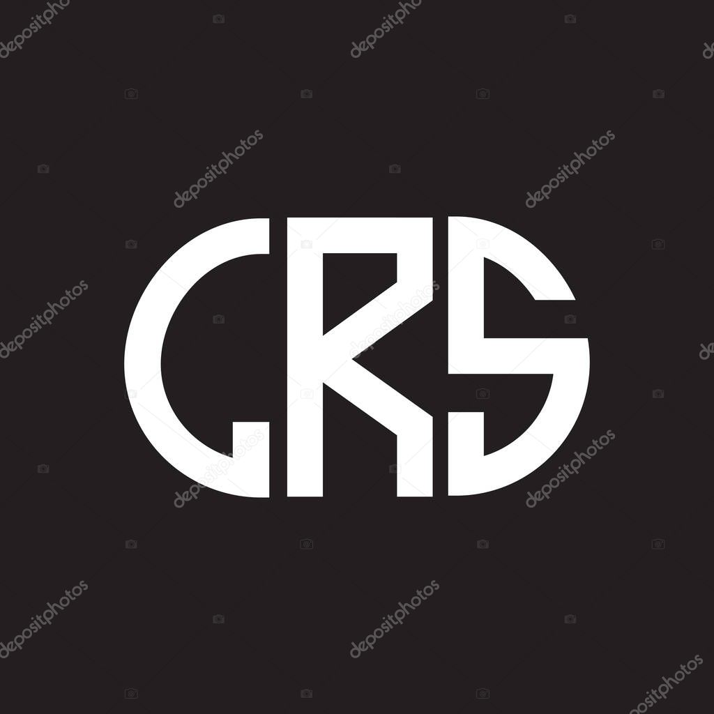 Diseño del logotipo de la letra LRS sobre fondo negro. LRS iniciales