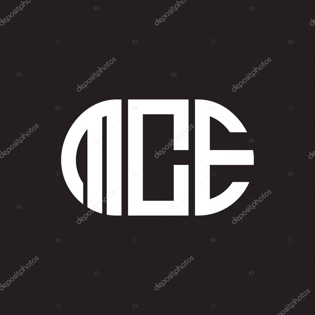 MCE letter logo design on black background. MCE creative initials letter logo concept. MCE letter design.