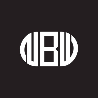 Siyah arka planda NBW harf logosu tasarımı. NBW yaratıcı harflerin baş harfleri logo kavramı. NBW harf tasarımı.